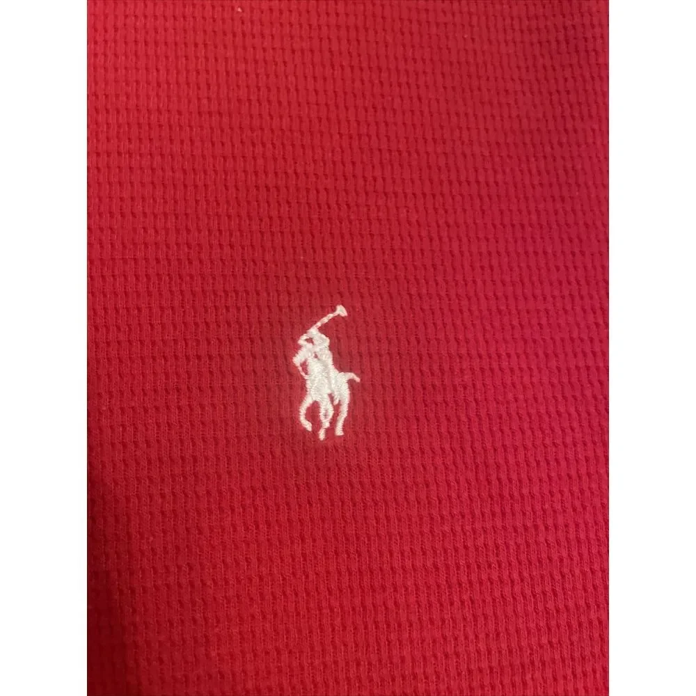 Polo Ralph Lauren Mens Waffle Knit Thermal Long Sleeve RED Shirt XL EXCELLENT‎